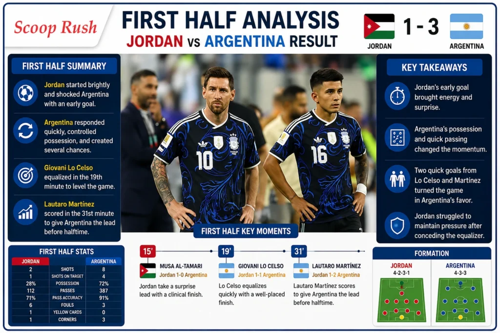 First Half Analysis Jordan vs Argentina Result