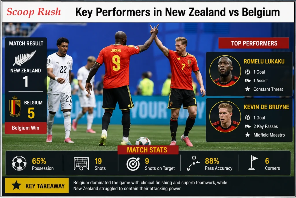 Key Performers in New Zealand vs Belgium