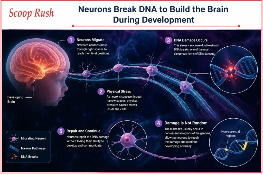Neurons Break DNA to Build the Brain During Development
