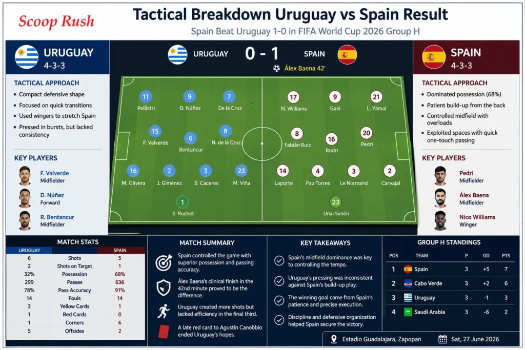 Tactical Breakdown Uruguay vs Spain Result
