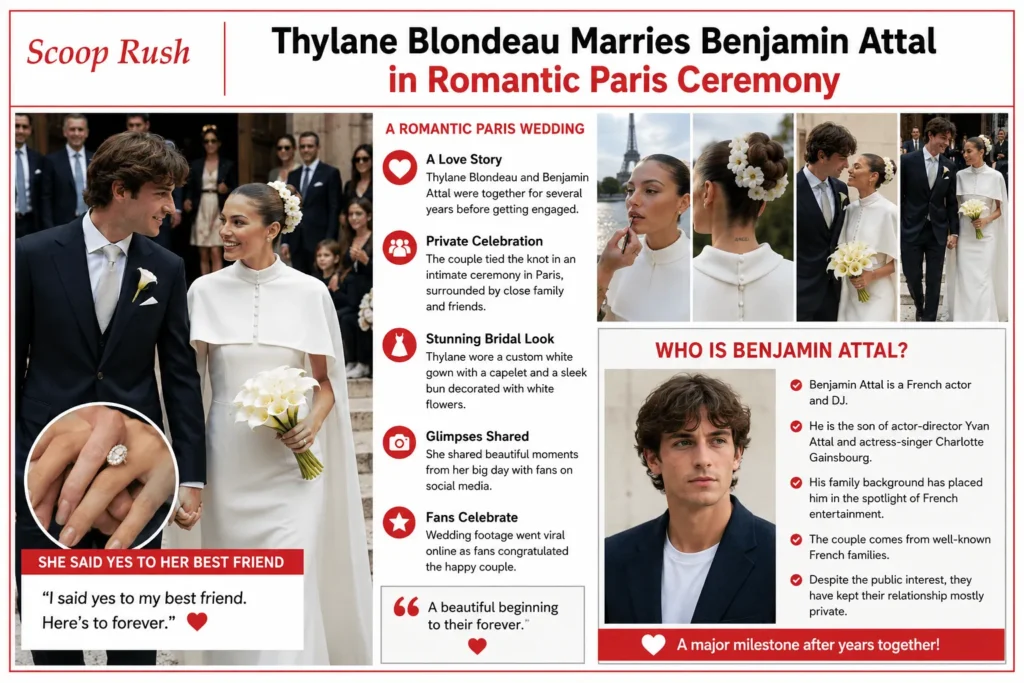 Thylane Blondeau Marries Benjamin Attal in Romantic Paris Ceremony
