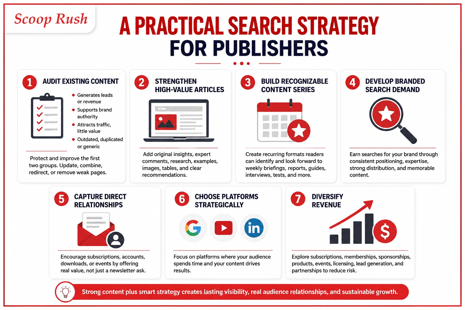 A practical search strategy for publishers