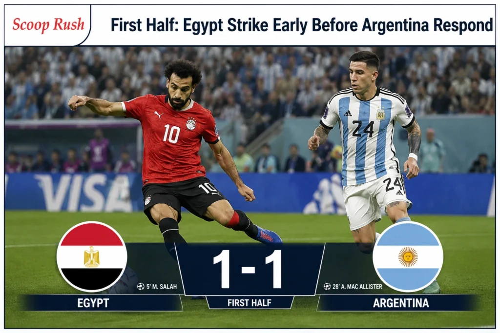 First Half: Egypt Strike Early Before Argentina Respond