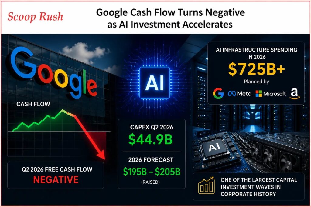 Google Cash Flow Turns Negative as AI Investment Accelerates