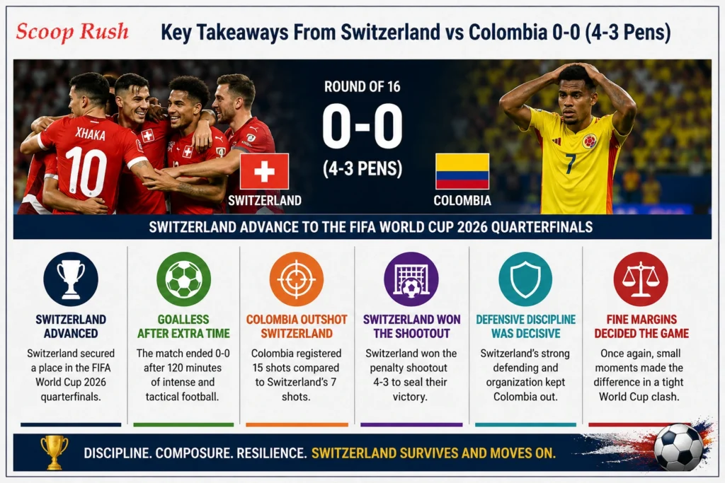 Key Takeaways From Switzerland vs Colombia 0-0 (4-3 Pens)