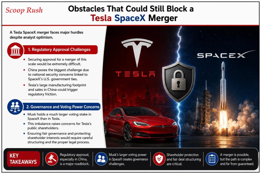 Obstacles That Could Still Block a Tesla SpaceX Merger