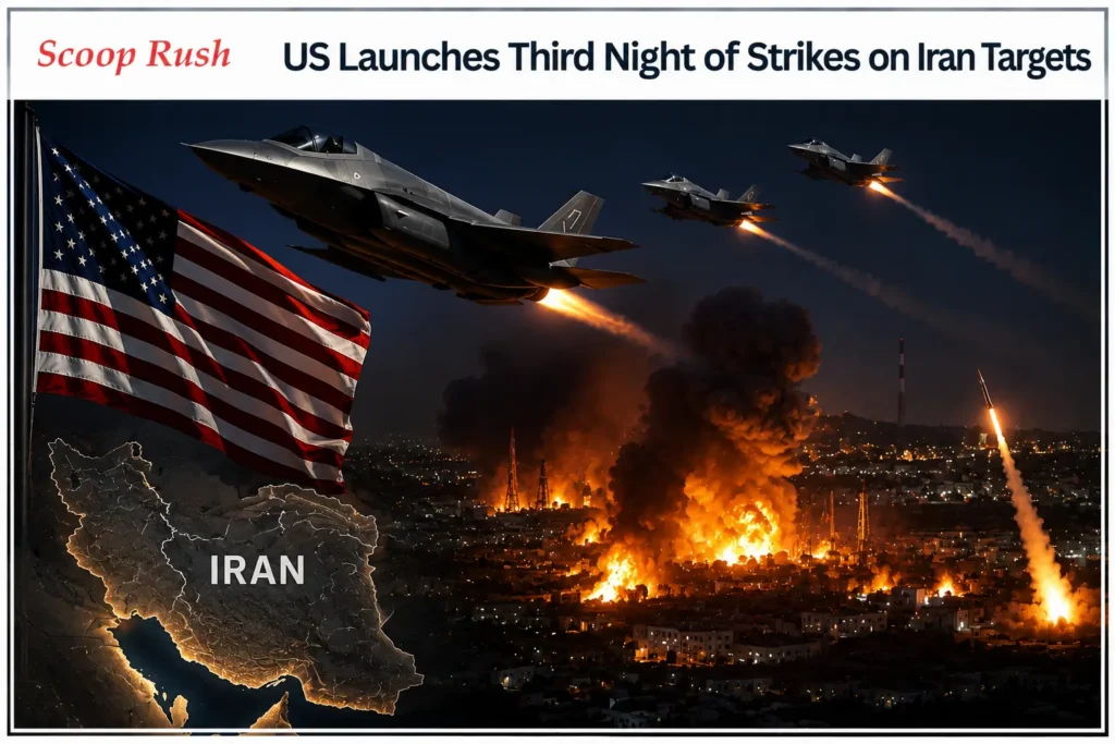US-Launches-Third-Night-of-Strikes-on-Iran-Targets