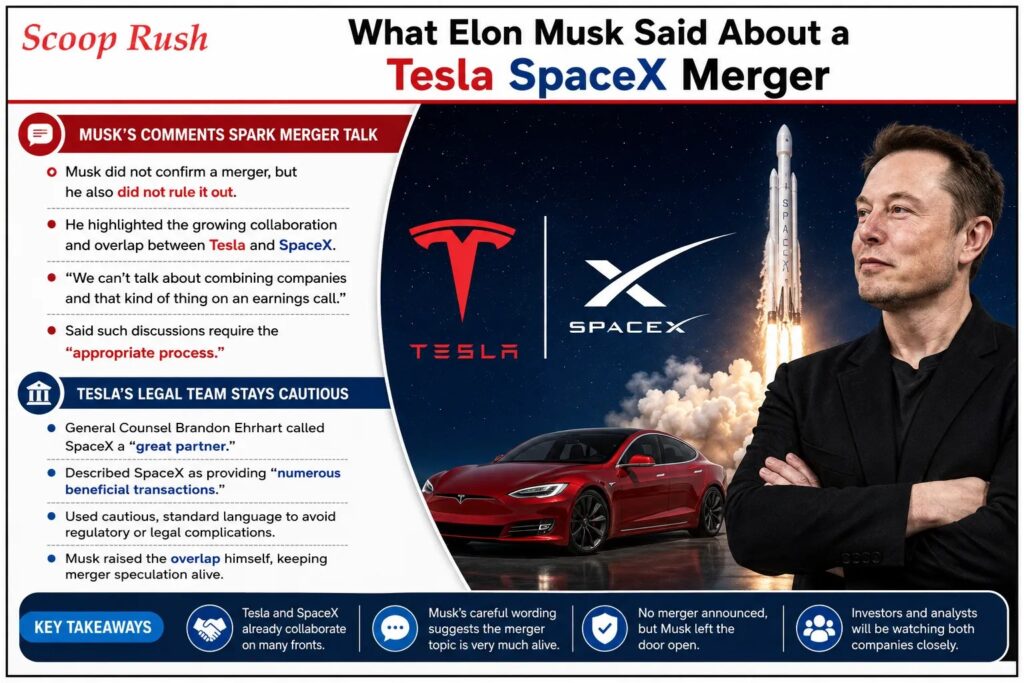 What Elon Musk Said About a Tesla SpaceX Merger