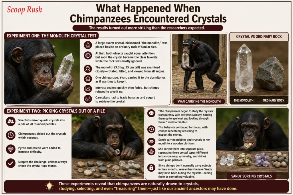 What Happened When Chimpanzees Encountered Crystals