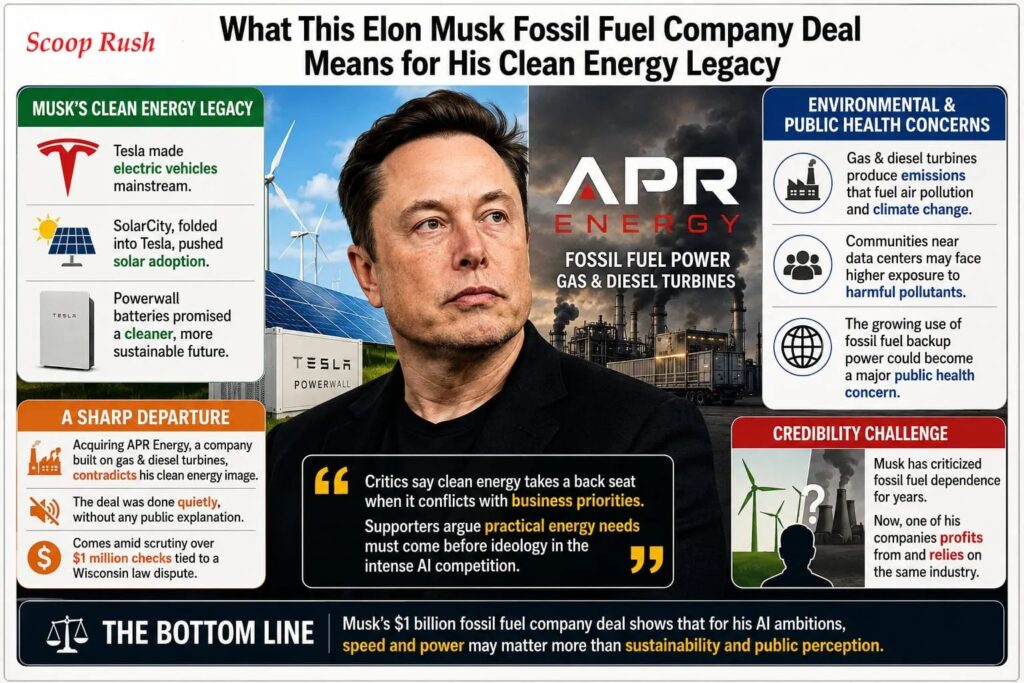 What This Elon Musk Fossil Fuel Company Deal Means for His Clean Energy Legacy