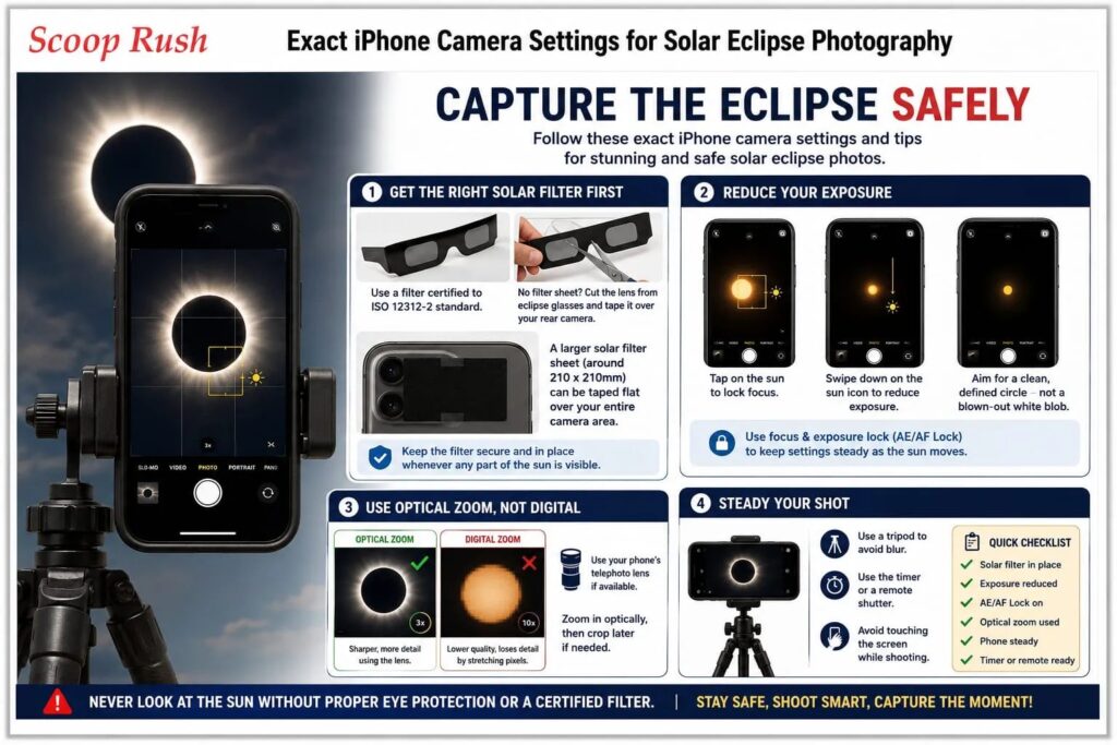 Exact iPhone Camera Settings for Solar Eclipse Photography