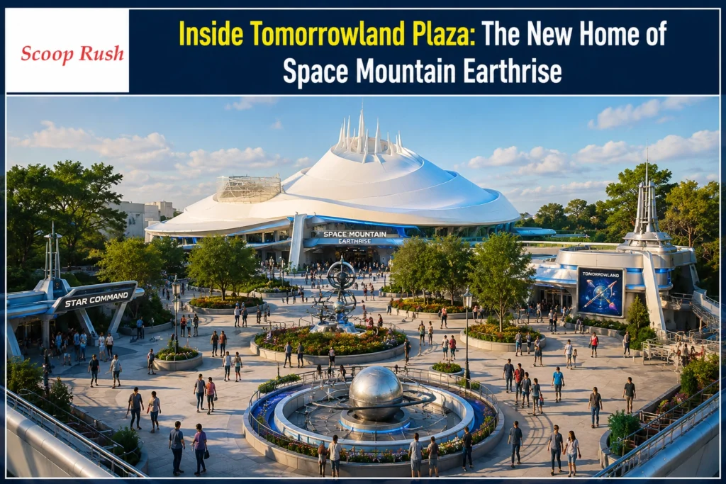 Inside Tomorrowland Plaza: The New Home of Space Mountain Earthrise