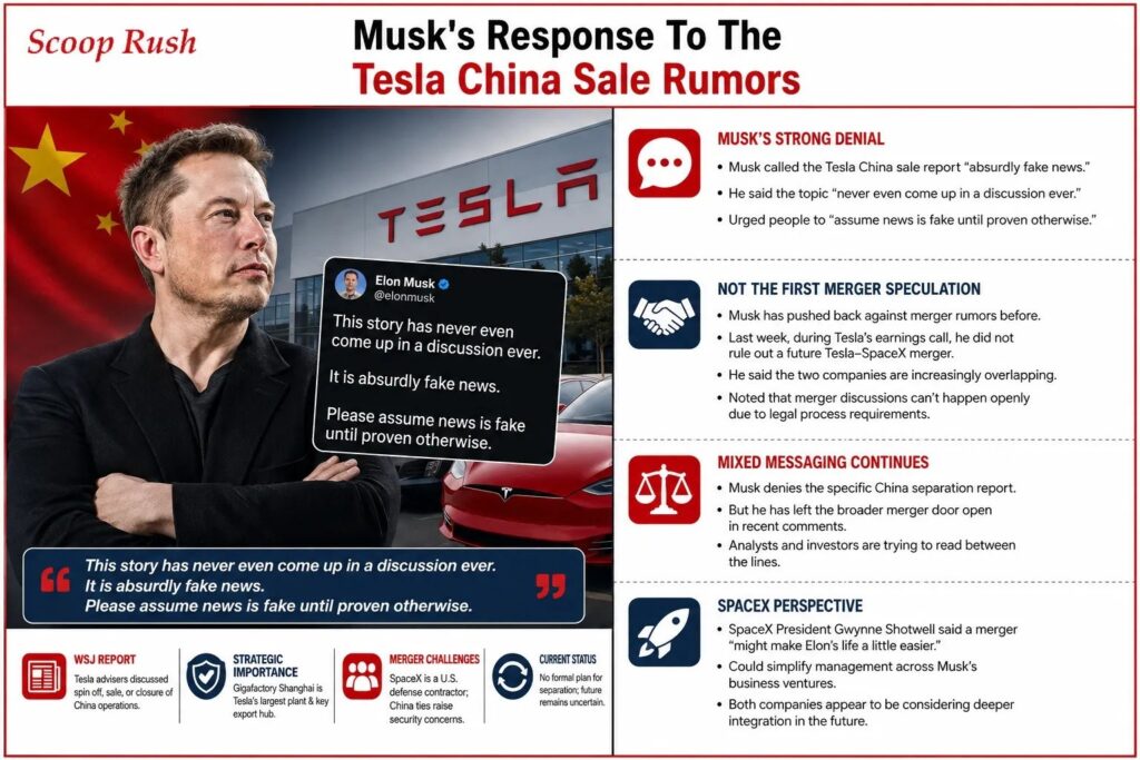 Musk's Response To The Tesla China Sale Rumors