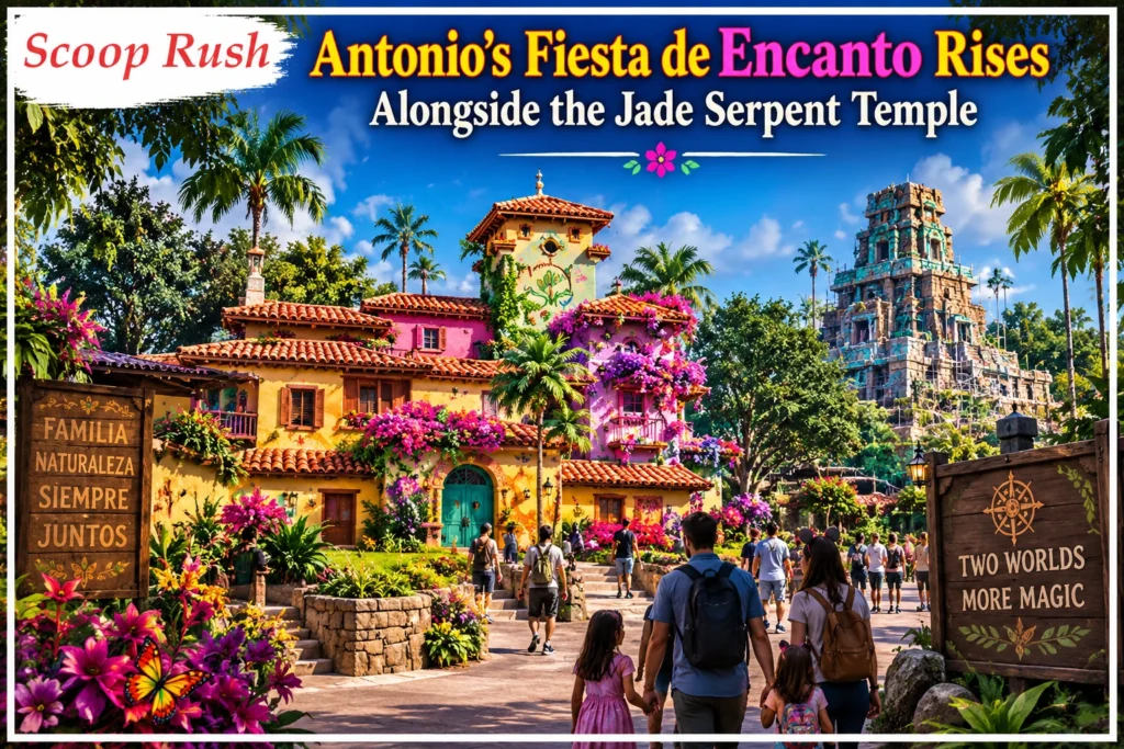 Antonio's Fiesta de Encanto Rises Alongside the Jade Serpent Temple