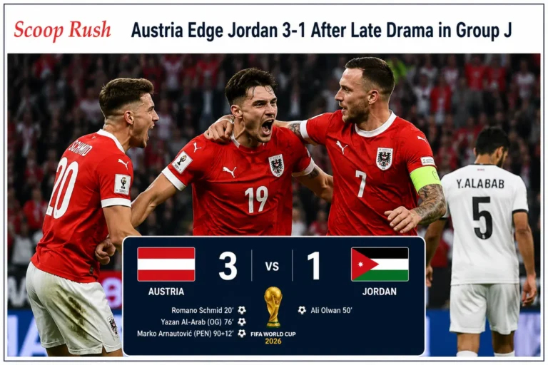 Austria Edge Jordan 3-1 After Late Drama in Group J