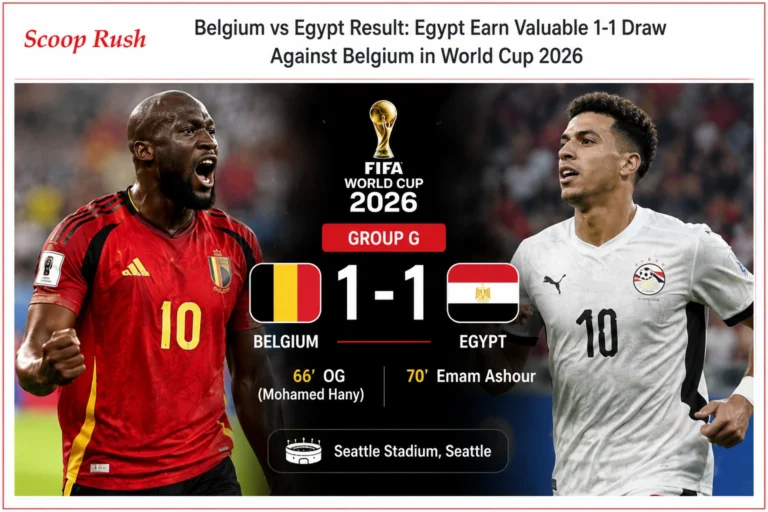 Belgium vs Egypt Result: Egypt Earn Valuable 1-1 Draw Against Belgium in World Cup 2026 
