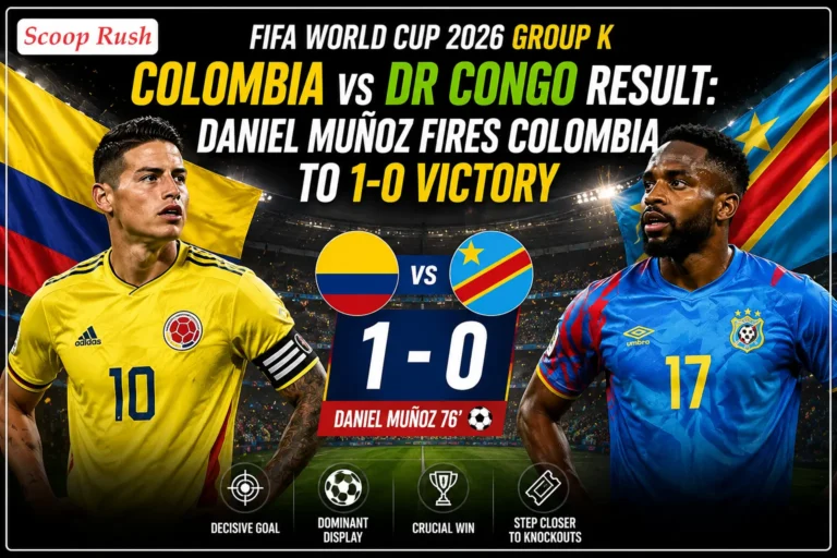 Colombia vs DR Congo Result: Daniel Muñoz Fires Colombia to 1-0 FIFA World Cup 2026 Group K Victory