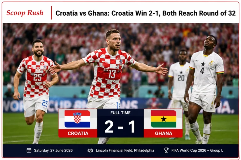 Croatia vs Ghana: Croatia Beat Ghana 2-1 as Both Teams Reach FIFA World Cup 2026 Round of 32