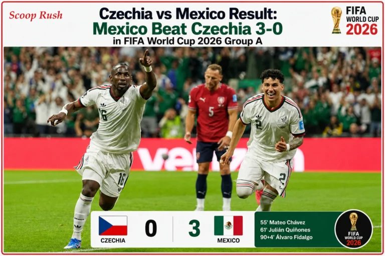 Czechia vs Mexico Result: Mexico Beat Czechia 3-0 in FIFA World Cup 2026 Group A