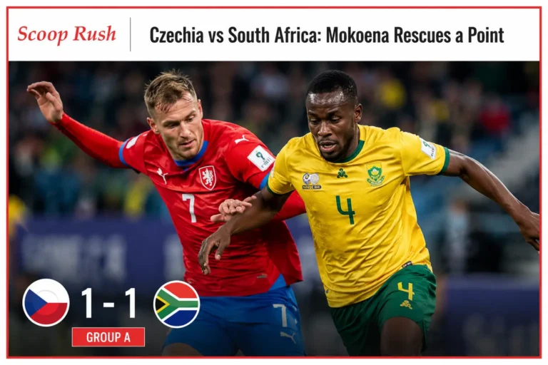 Czechia vs South Africa: Mokoena Penalty Earns Late Point in Group A