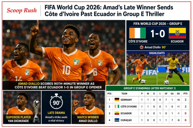 FIFA World Cup 2026: Amad’s Late Winner Sends Côte d’Ivoire Past Ecuador in Group E Thriller