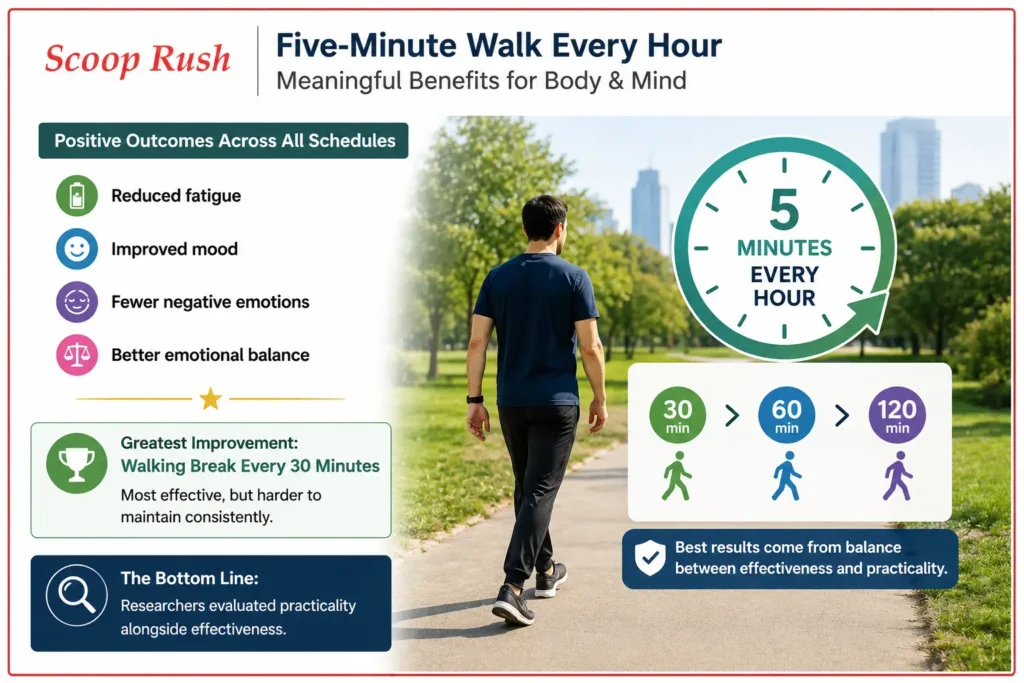Five-Minute Walk Every Hour Produced Meaningful Benefits|scooprush
