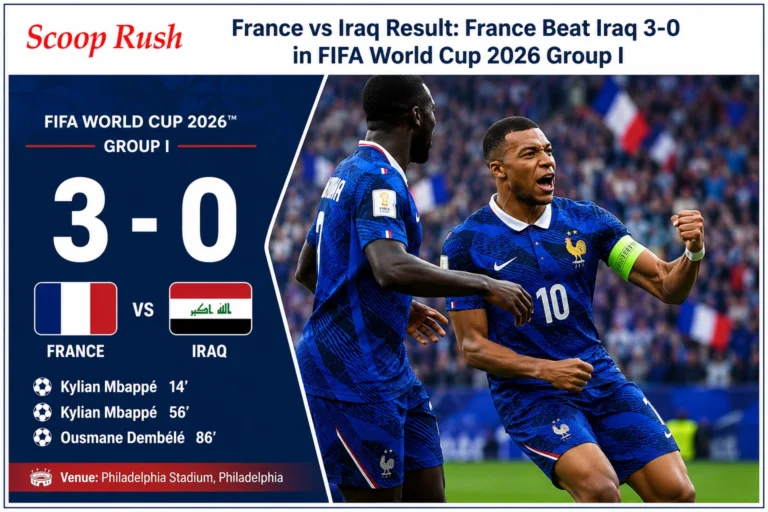 France vs Iraq Result: France Beat Iraq 3-0 in FIFA World Cup 2026 Group I
