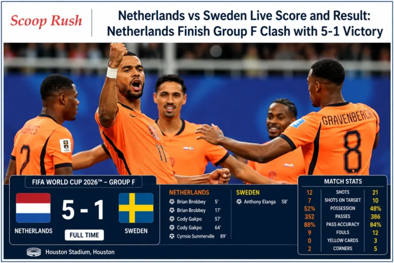 Netherlands vs Sweden Live Score and Result: Netherlands Finish Group F Clash with 5-1 Victory