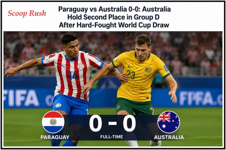 Paraguay vs Australia 0-0: Australia Hold Second Place in Group D After Hard-Fought World Cup Draw 