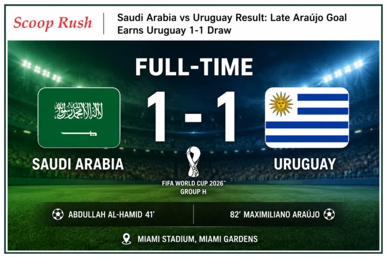 Saudi Arabia vs Uruguay Result: Late Araújo Goal Earns Uruguay 1-1 Draw