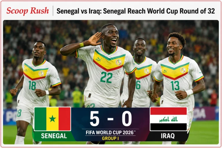 Senegal vs Iraq: Senegal Thrash Iraq 5-0 to Reach FIFA World Cup 2026 Round of 32