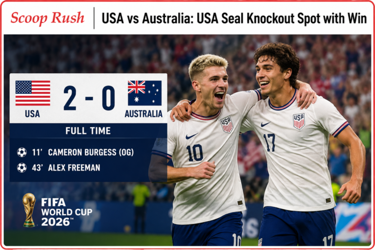 USA vs Australia: USA Reach Knockout Stage with 2-0 Victory in Seattle