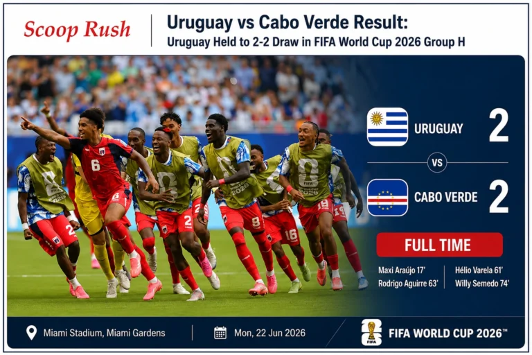Uruguay vs Cabo Verde Result: Uruguay Rescue 2-2 Draw in FIFA World Cup 2026 Group H