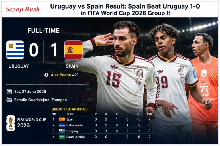Uruguay vs Spain Result: Spain Beat Uruguay 1-0 in FIFA World Cup 2026 Group H