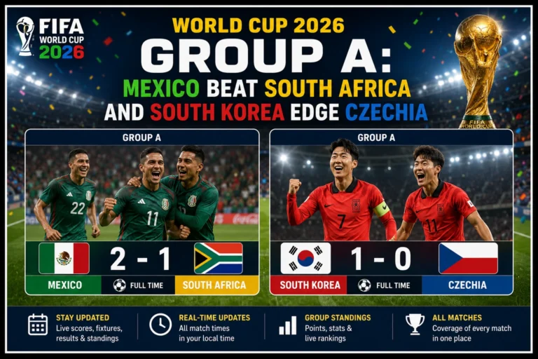 World Cup 2026 Group A: Mexico Beat South Africa and South Korea Edge Czechia