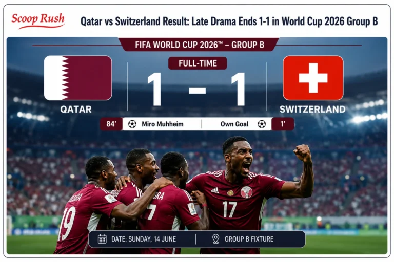 Qatar vs Switzerland Result: Late Equalizer Earns Qatar 1-1 Draw in World Cup 2026 Group B