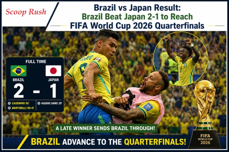 Brazil vs Japan Result: Brazil Beat Japan 2-1 to Reach FIFA World Cup 2026 Quarterfinals