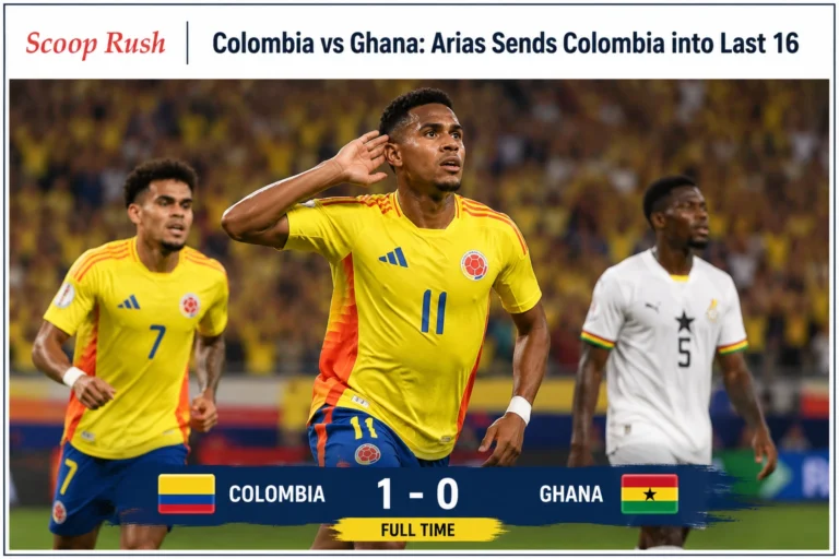Colombia vs Ghana: Colombia Beat Ghana 1-0 to Reach FIFA World Cup 2026 Round of 16