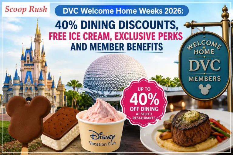 DVC Welcome Home Weeks 2026: 40% Dining Discounts, Free Ice Cream, Exclusive Perks and Member Benefits