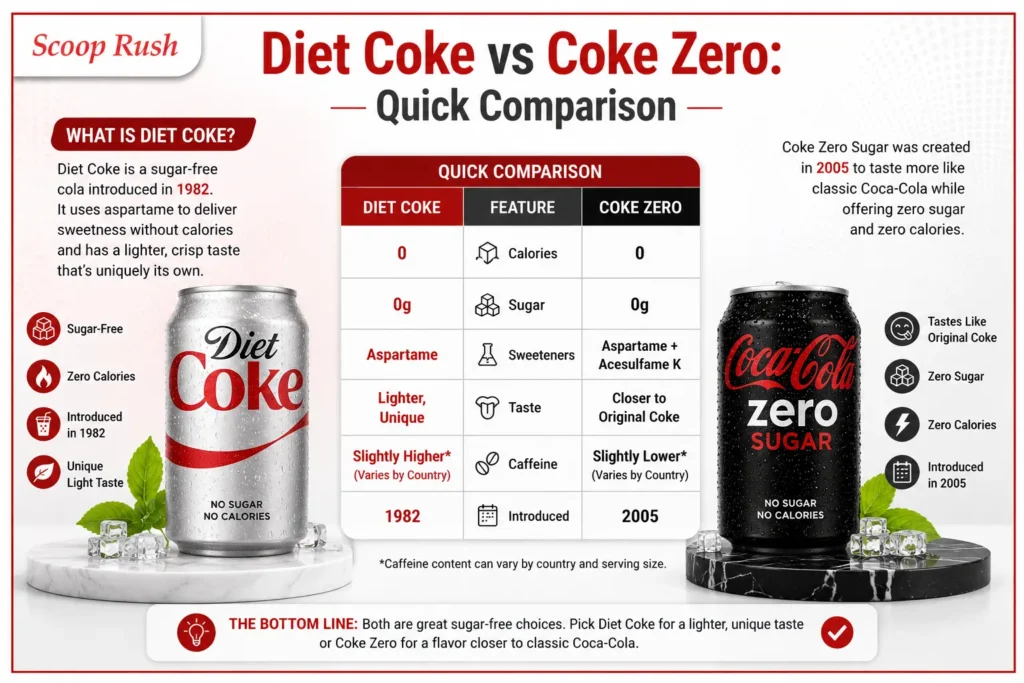 Diet Coke vs Coke Zero: Quick Comparison |scooprush