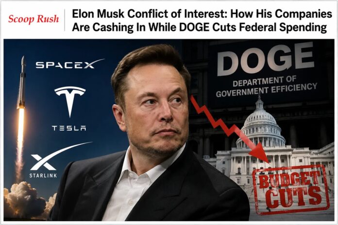 Elon Musk Conflict of Interest: How His Companies Are Cashing In While DOGE Cuts Federal Spending