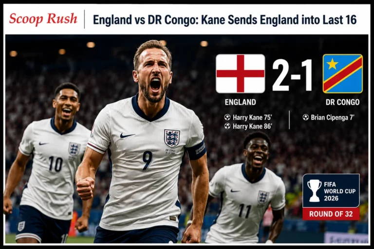 England vs DR Congo: Harry Kane’s Late Double Completes England Comeback in FIFA World Cup 2026