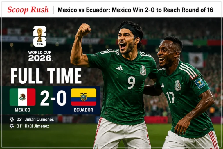 Mexico vs Ecuador: Mexico Advance to FIFA World Cup 2026 Round of 16 With 2-0 Victory