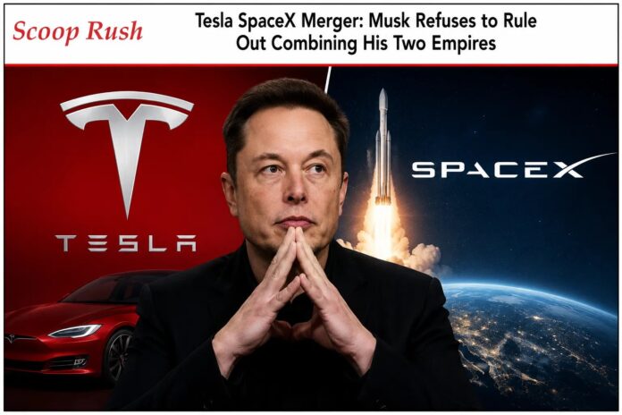 Tesla SpaceX Merger: Musk Refuses to Rule Out Combining His Two Empires