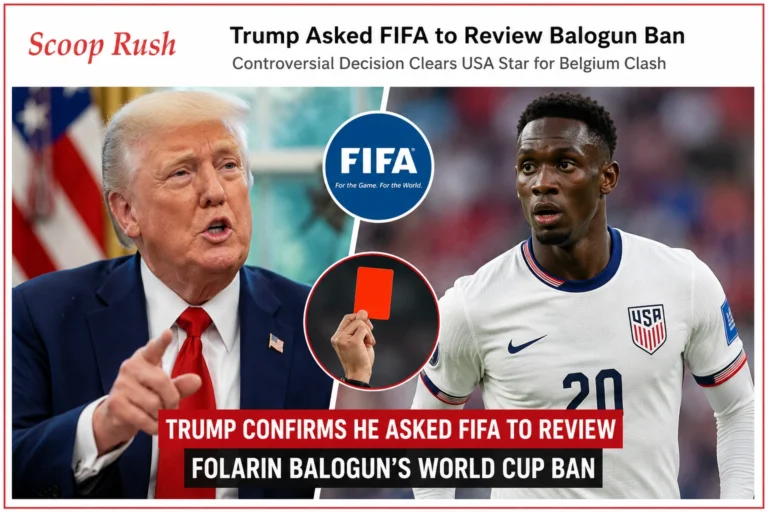 Trump Confirms He Asked FIFA to Review Folarin Balogun Ban Before Belgium Match
