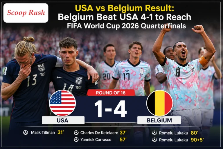 USA vs Belgium Result: Belgium Beat USA 4-1 to Reach FIFA World Cup 2026 Quarterfinals