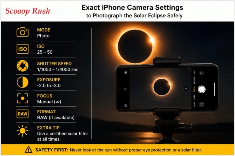 Exact iPhone Camera Settings to Photograph the Solar Eclipse Safely
