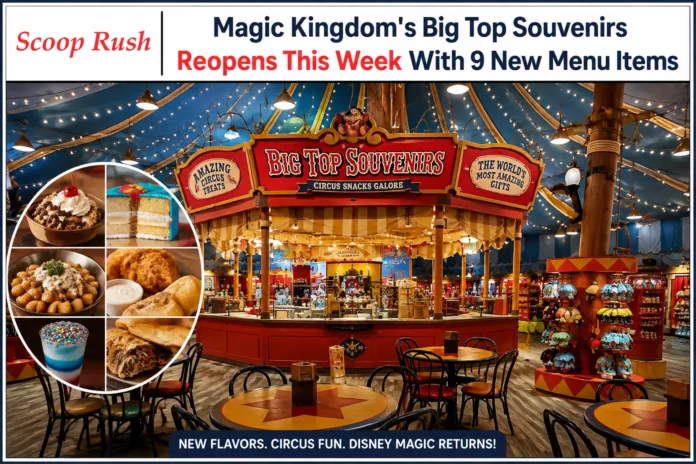 Magic Kingdom's Big Top Souvenirs Reopens This Week With 9 New Menu Items